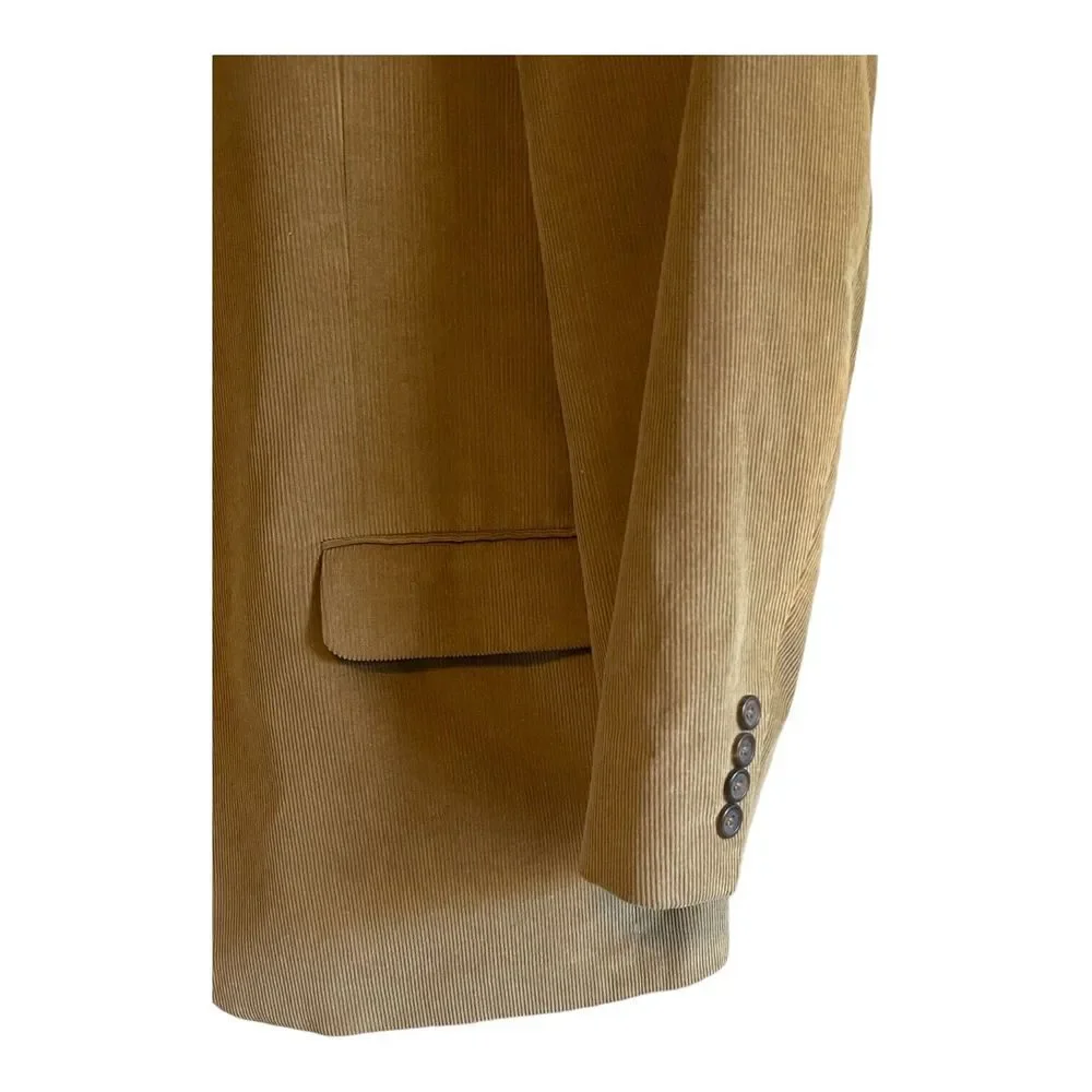 Joseph &‎ Feiss Corduroy Blazer Men's Size 44L Brown Tan 2-Button Single Vented